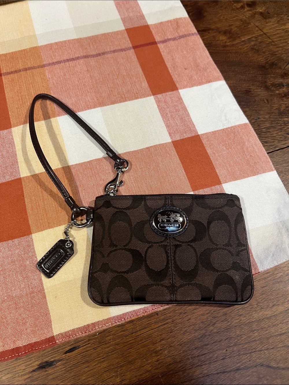 Coach Signature Jacquard Wristlet